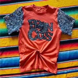 Broncos Sequin Sleeve Shirt